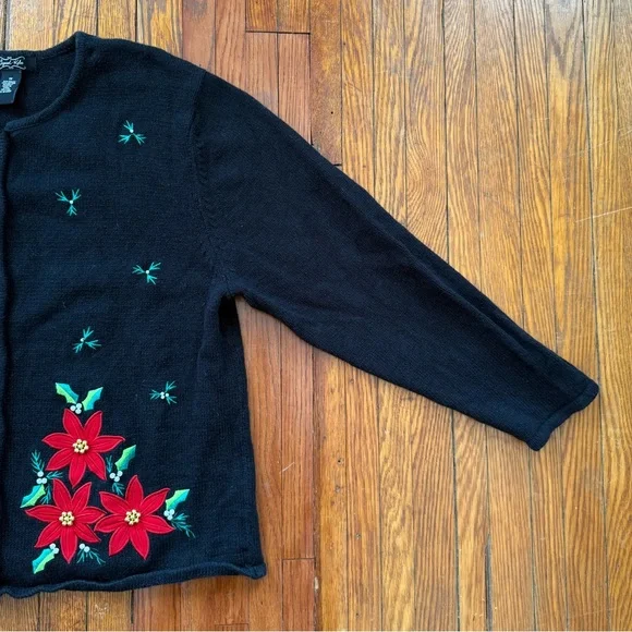 Crystal Kobe Poinsettia Christmas Sweater - Picture 6 of 9